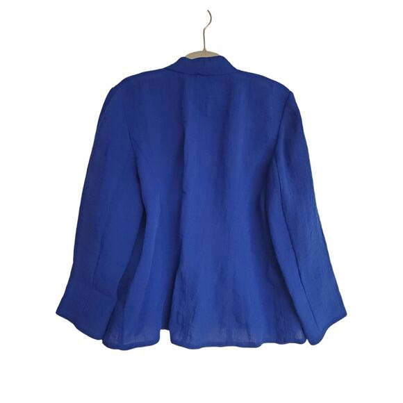 Women's Chico's Blue Rayon Blend Open Front Lightweight Blazer | Size 1 (Medium) - Picture 2 of 6